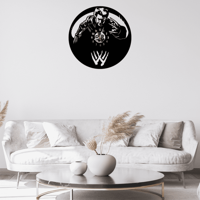 The Wolf Premium PlexiGlass Glossy Black 12” Wall Clock