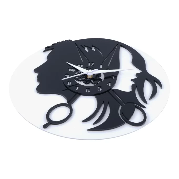 Unisex Salons , 12″  Wall Clock, Black