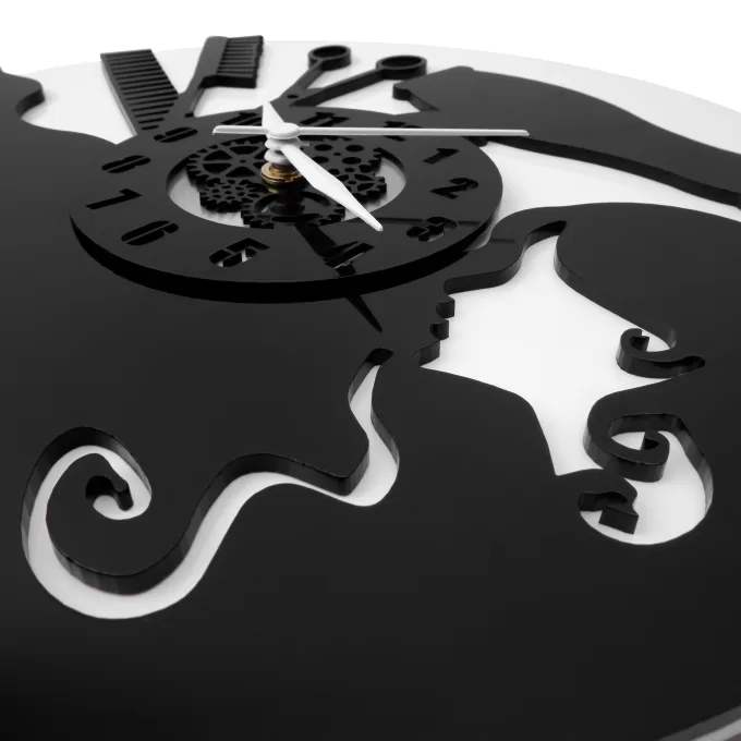 Beauty Salons 12″ Numbered Wall Clock, Black