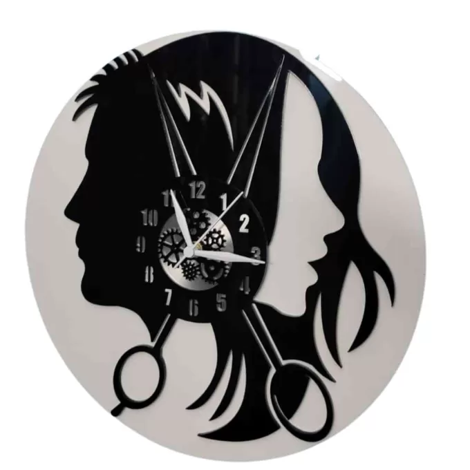 Unisex Salons , 12″  Wall Clock, Black