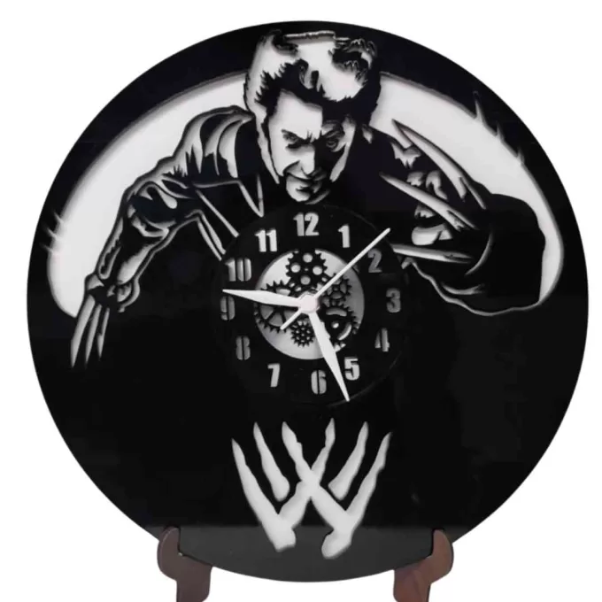 The Wolf Premium PlexiGlass Glossy Black 12” Wall Clock