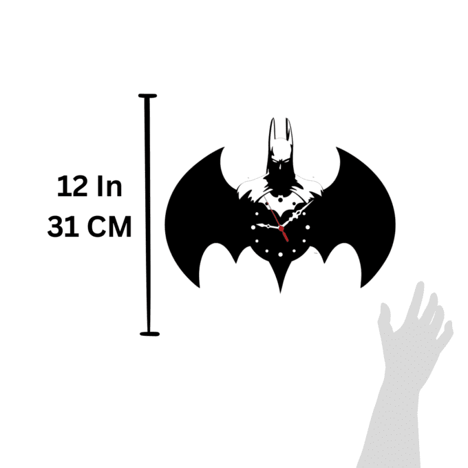 BAT 12'' Premium PlexiGlass Glossy Black Wall Clock