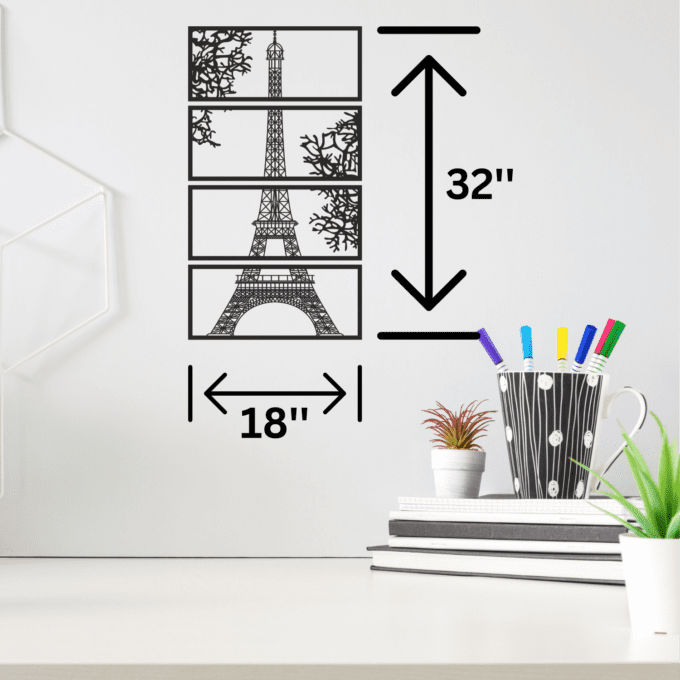 Eiffel Tower 3D Wall Art 18''x 32'' Luxury Wall Art by Urban Qraft