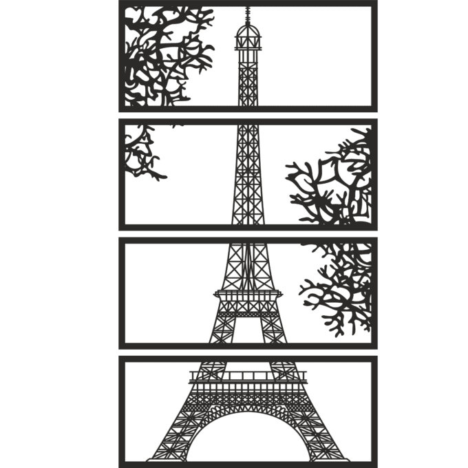 Eiffel Tower 3D Wall Art 18''x 32'' Luxury Wall Art by Urban Qraft