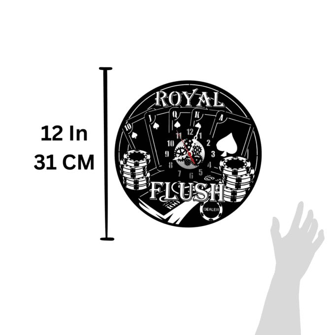 Royal Poker 12'' PlexiGlass Glossy Black Wall Clock