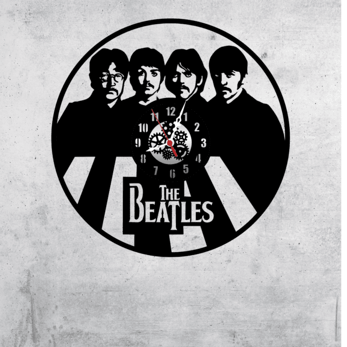 The Beatles 2 PlexiGlass Glossy Black 12'' Wall Clock