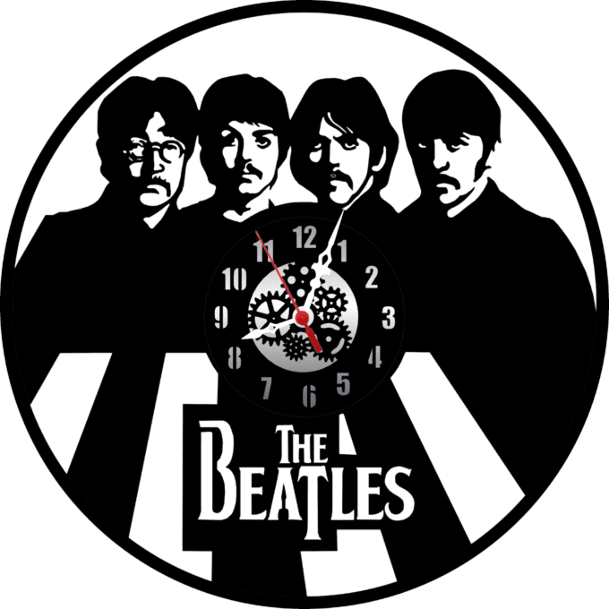 The Beatles 2 PlexiGlass Glossy Black 12'' Wall Clock