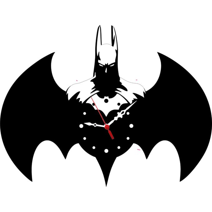 BAT 12'' Premium PlexiGlass Glossy Black Wall Clock