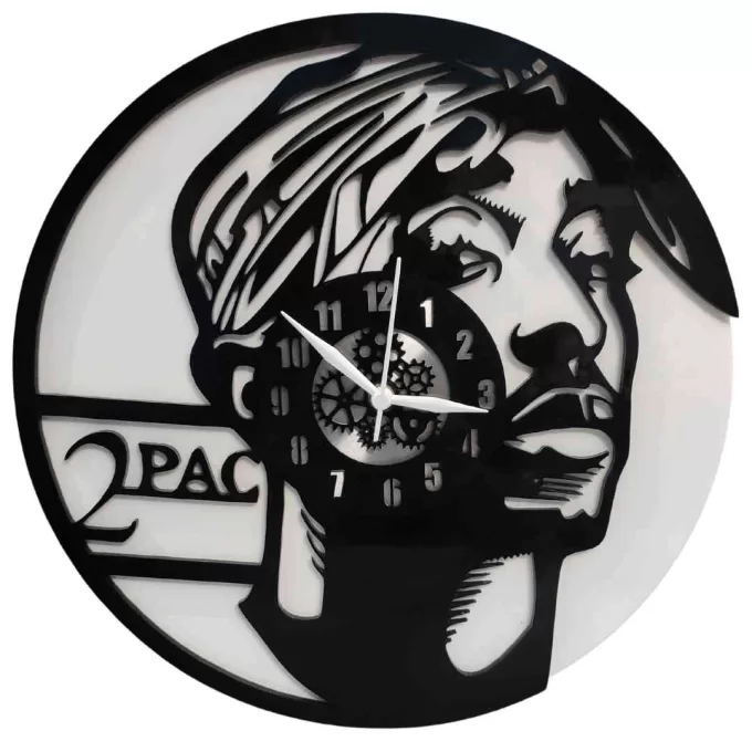 2 PAC 12'' PlexiGlass Glossy Black Wall Clock