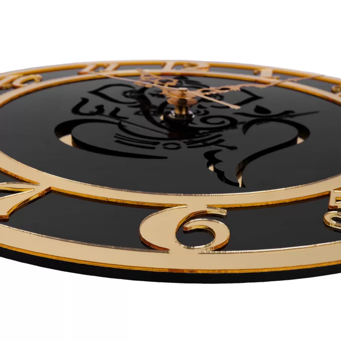 Golden Ganesha, Gold & Black Wall clock