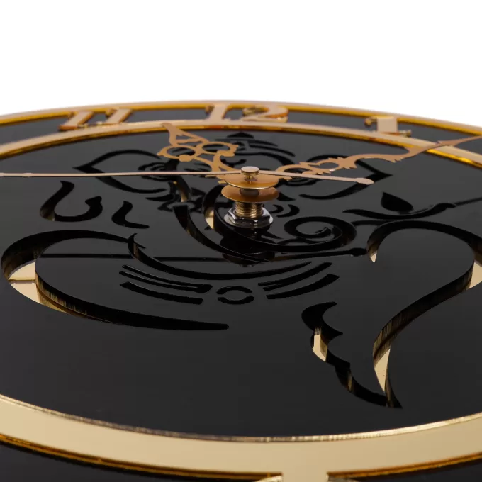 Golden Ganesha, Gold & Black Wall clock