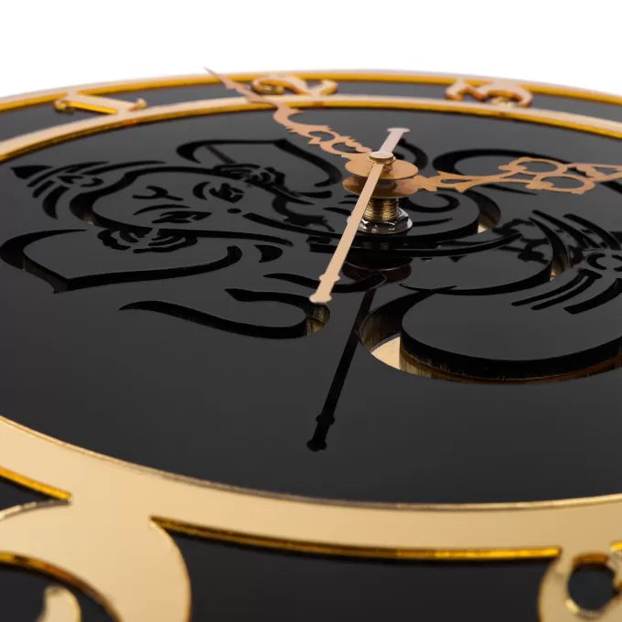 Golden Ganesha, Gold & Black Wall clock