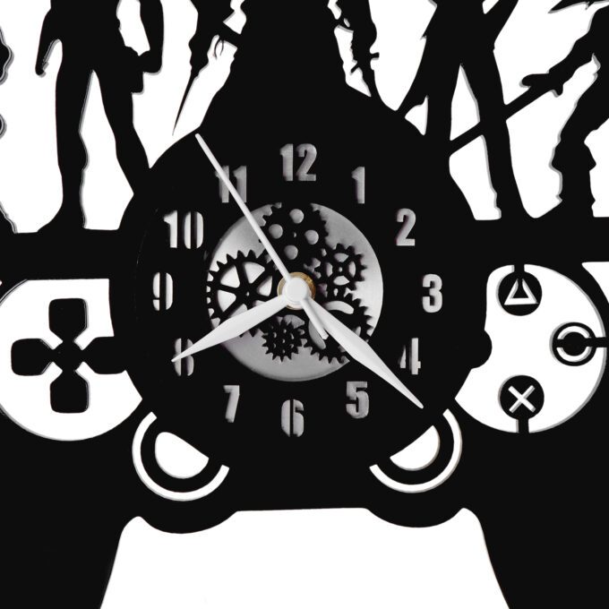 Game Pad Clock 12''  PlexiGlass Glossy Black Wall Clock