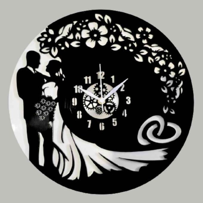 Wedding clock 12″ Numbered Wall Clock, Black