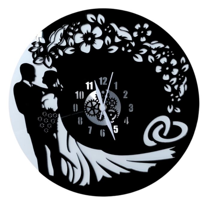 Wedding clock 12″ Numbered Wall Clock, Black