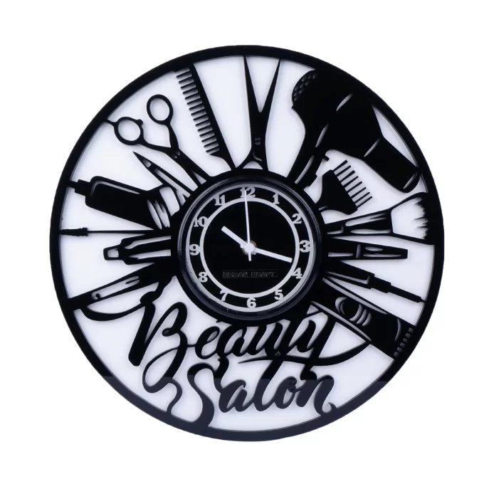 Beauty Salon Metal Dial Wall Clock with Glass, 12″ Plexi Glass