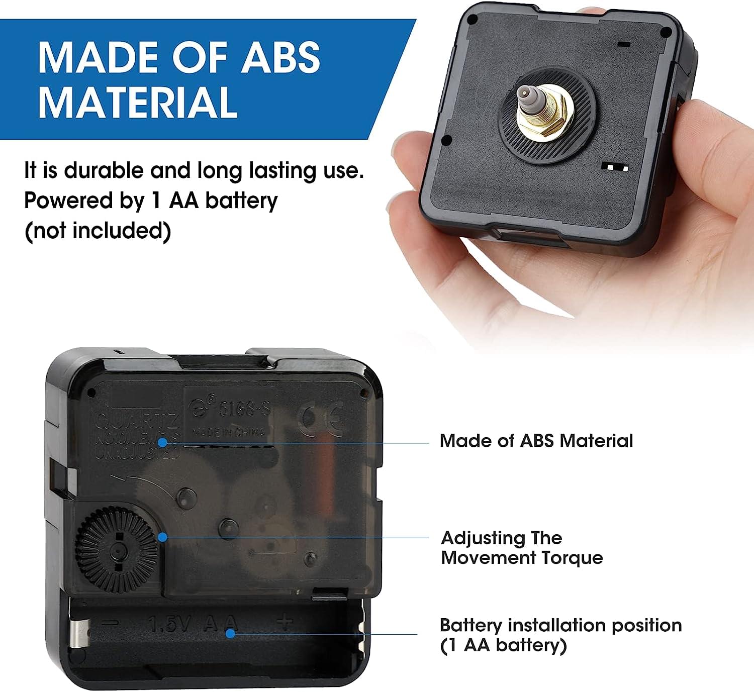 BAT 12'' Premium PlexiGlass Glossy Black Wall Clock