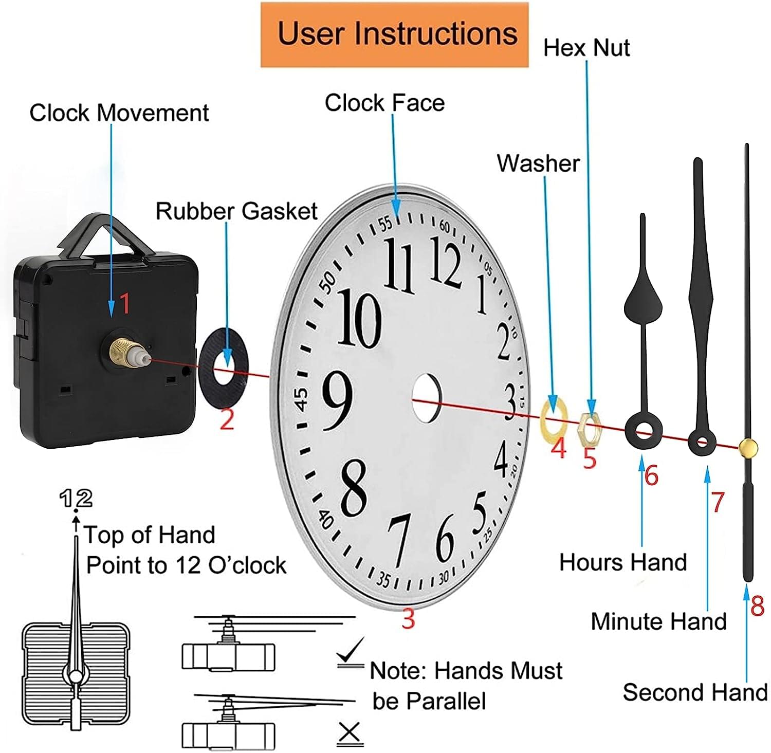 BAT 12'' Premium PlexiGlass Glossy Black Wall Clock