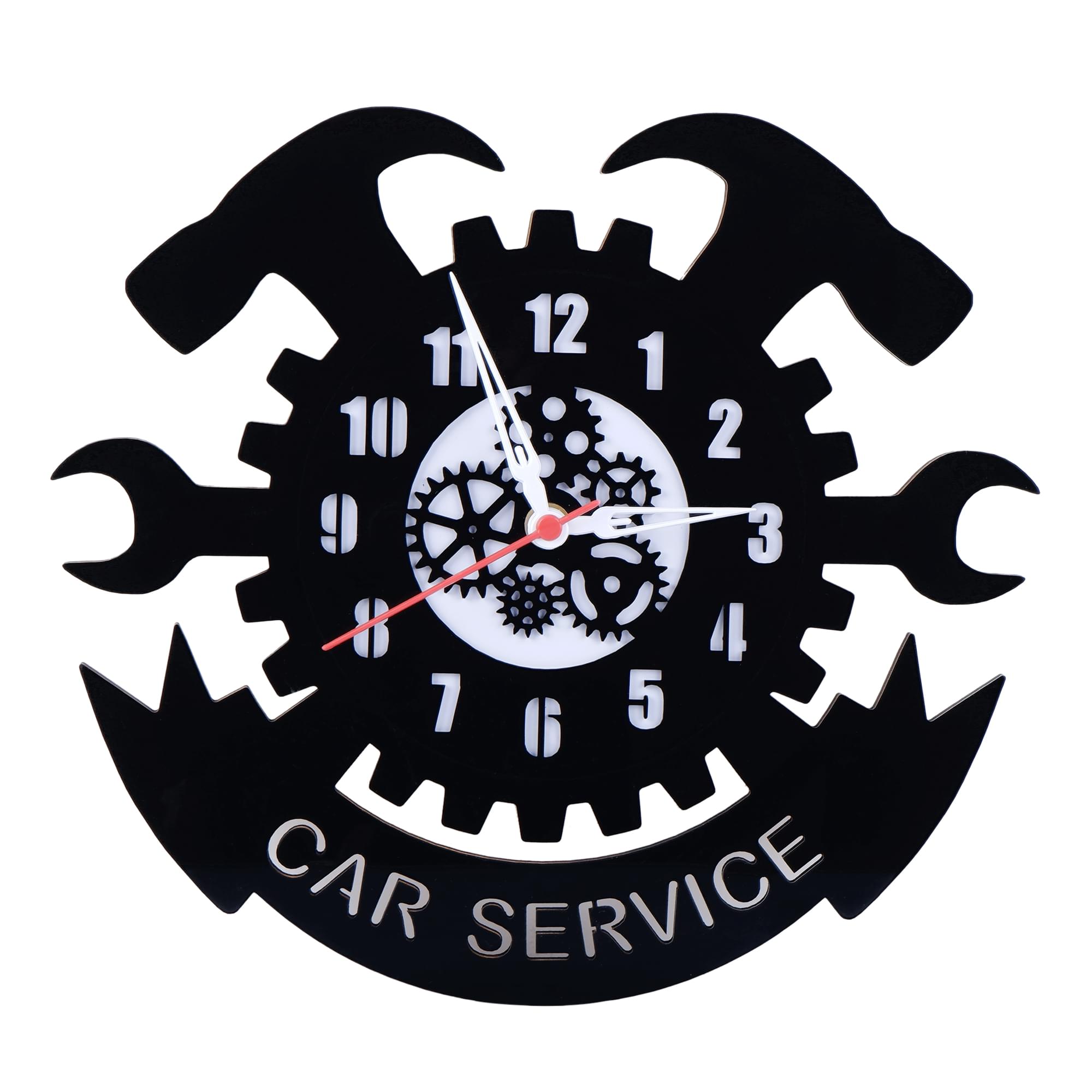 Car Service Wall Clock 12″ Wall Clock, Black
