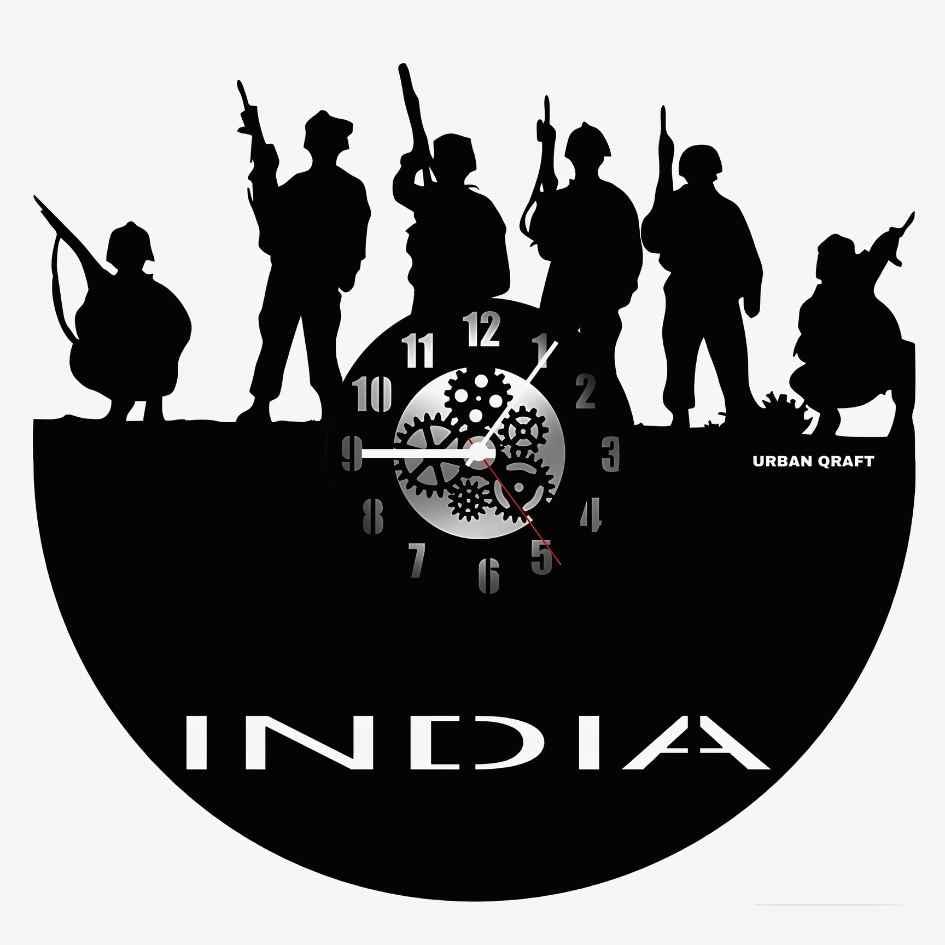 Indian Army Wall Clock, 12″ Wall Clock, Black